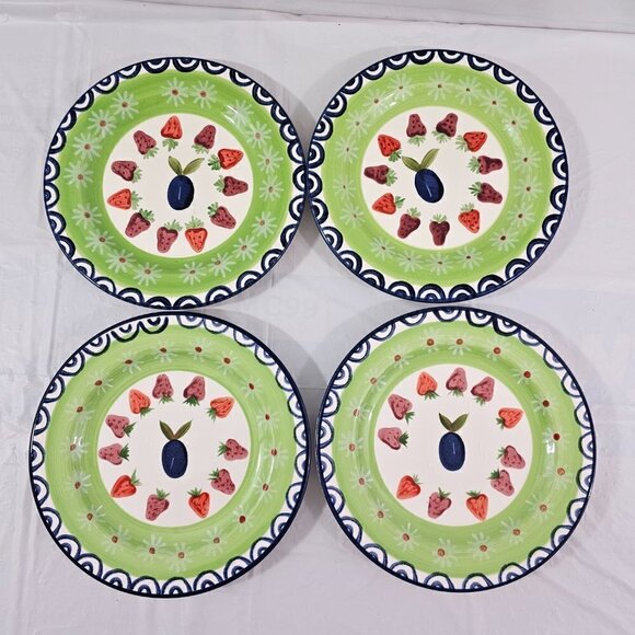 Pfaltzgraff Sommersby Strawberry 8.5”Stoneware Salad Luncheon Plates Set of 4 - Picture 15 of 16